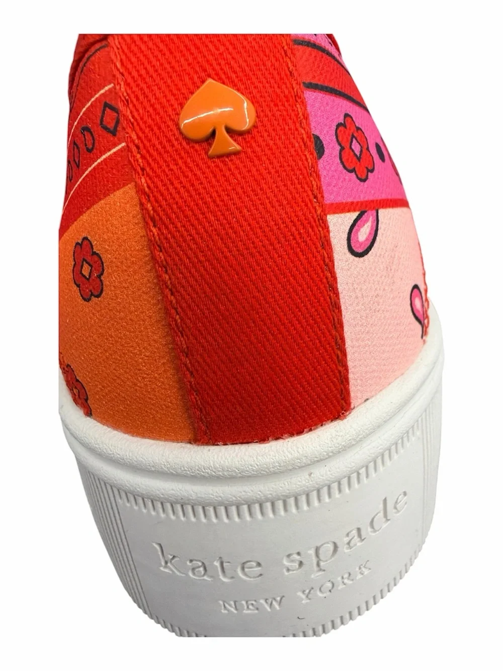 kate spade Pink and Red Bandana-Print Platform Sneakers Size 9 NWT